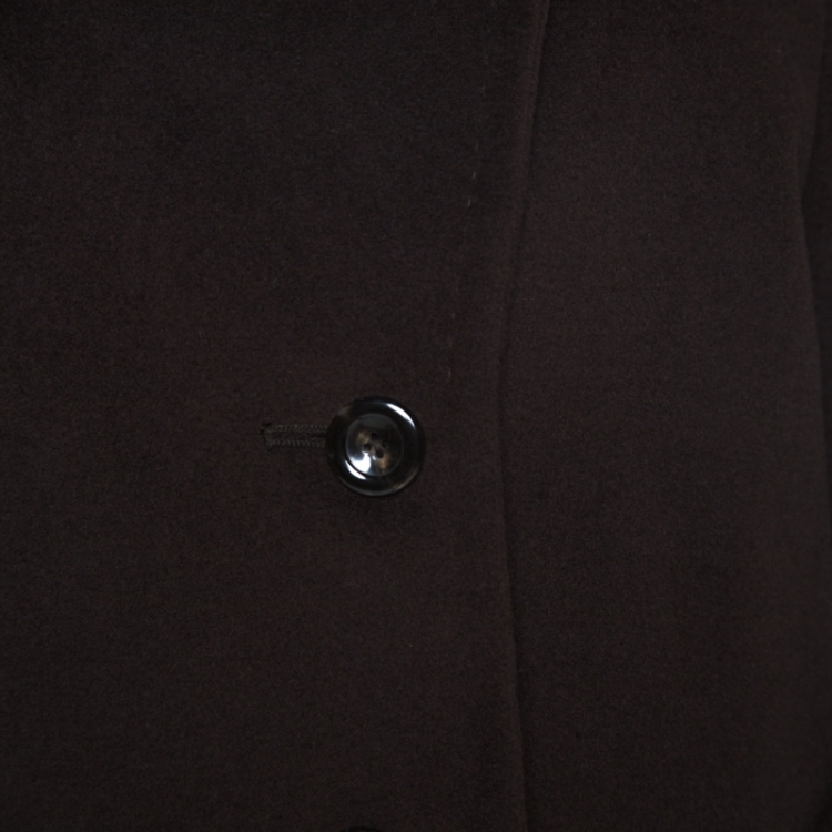 مملوكة مسبقًا Max Mara Dark Brown Wool Long Coat M