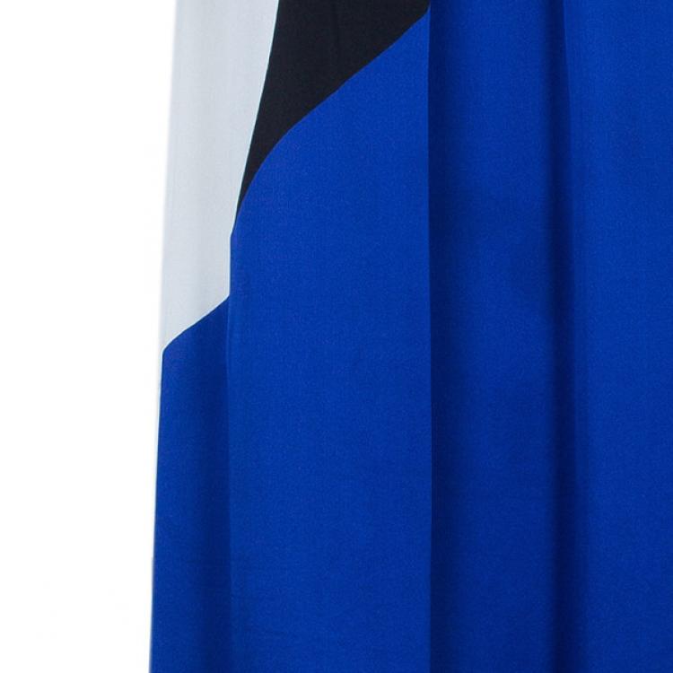 Pre Owned Max Mara Colorblock Silk Satin Dress L