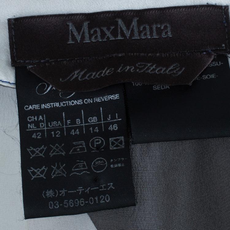 Pre Owned Max Mara Colorblock Silk Satin Dress L