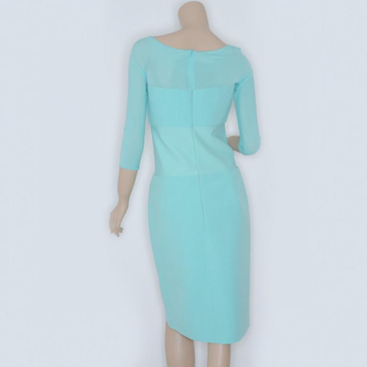 Pre Owned Max Mara Blue 3/4 Sleeve Dress Size M