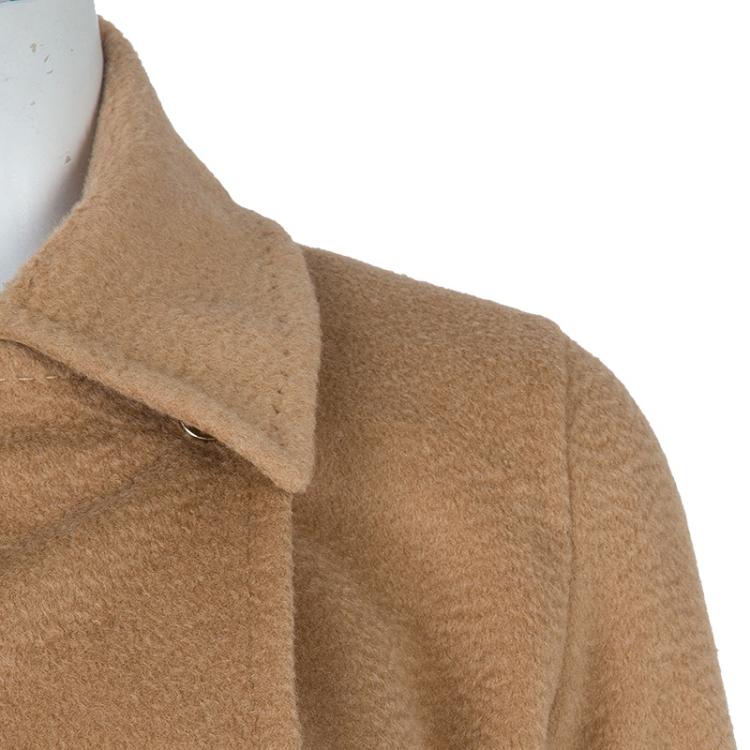 مملوكة مسبقًا Max Mara Beige Camel Wool Belted Coat M