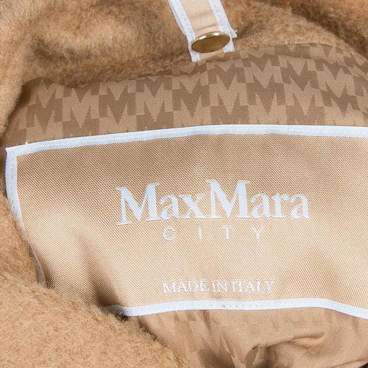 مملوكة مسبقًا Max Mara Beige Camel Wool Belted Coat M
