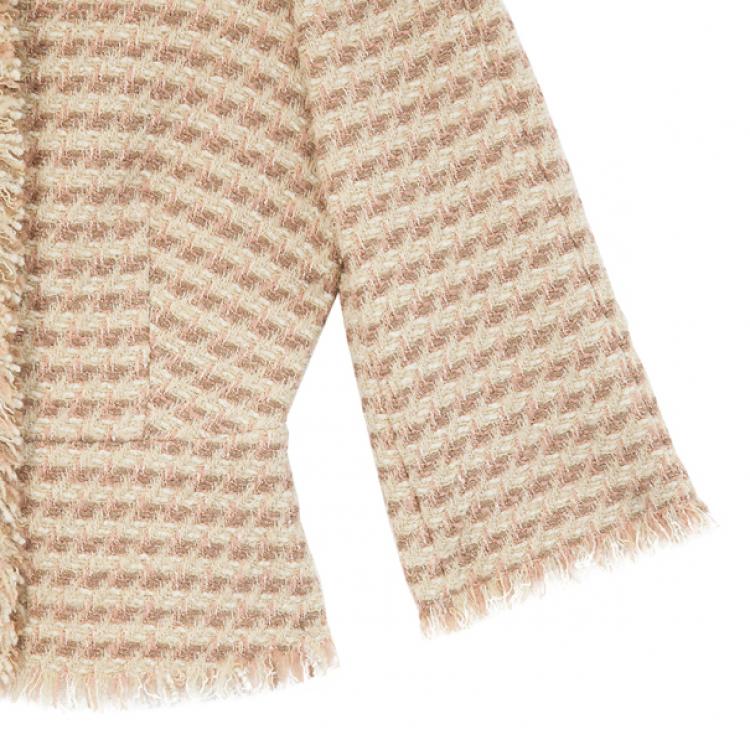 Pre Owned Max Mara Beige Tweed Jacket M