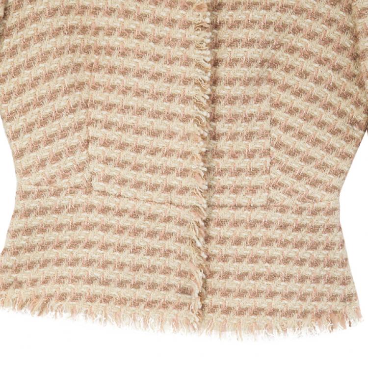 Pre Owned Max Mara Beige Tweed Jacket M