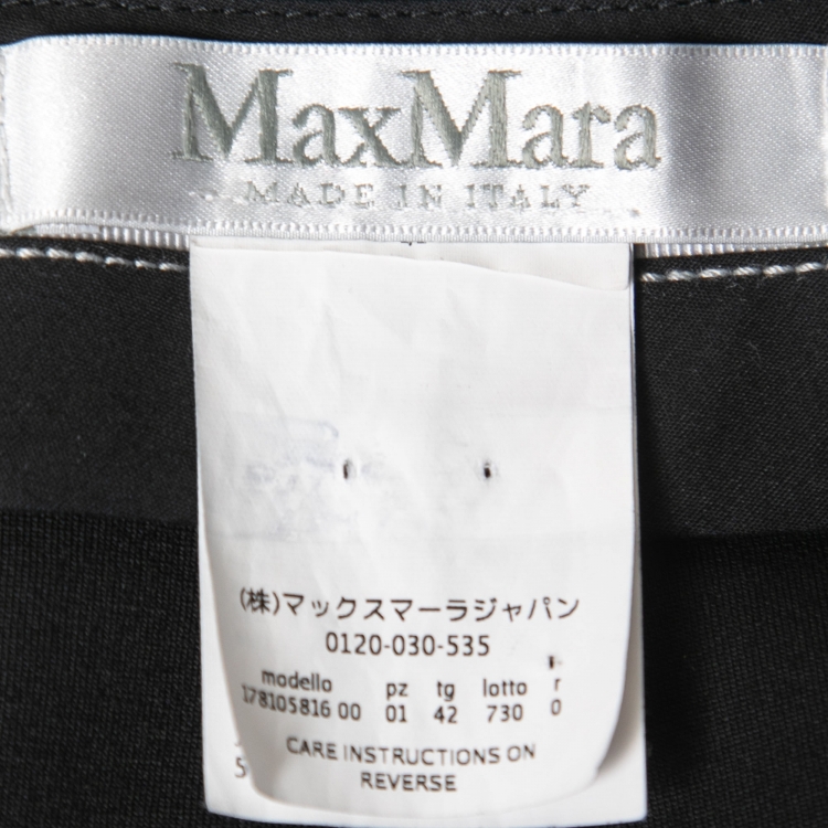 Pre Owned Max Mara Black Stretch Knit Tailored Trousers M