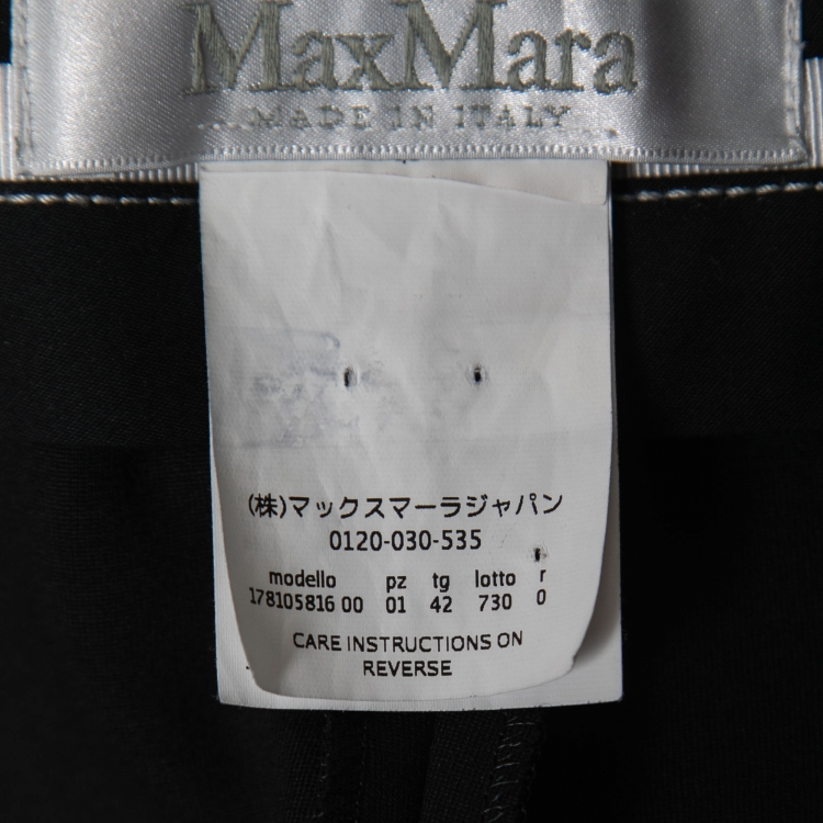 Pre Owned Max Mara Black Stretch Knit Tailored Trousers M