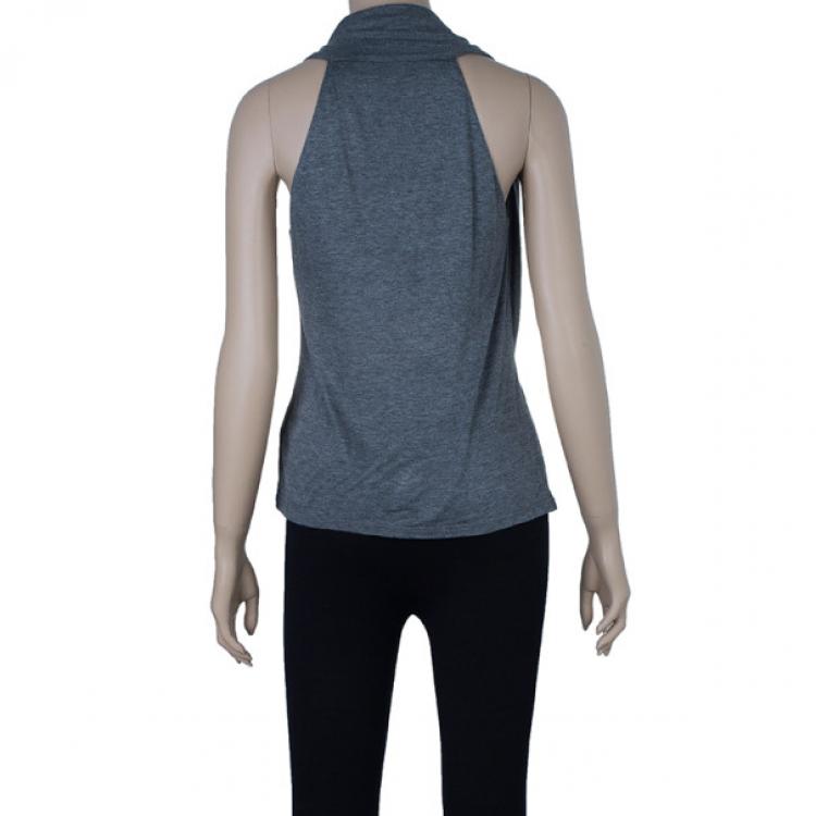 Pre Owned Max Mara Grey Cowl Neck Top M