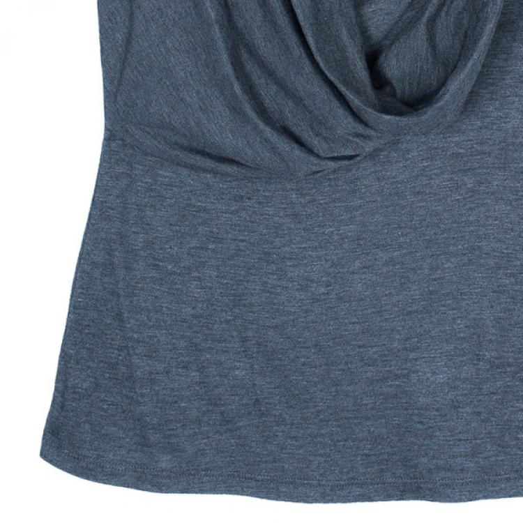 Pre Owned Max Mara Grey Cowl Neck Top M