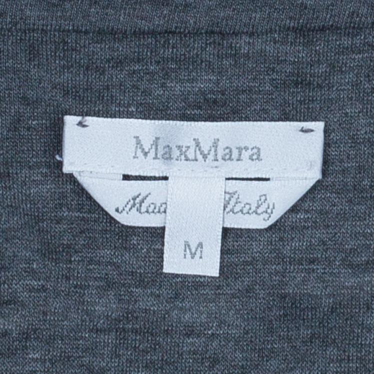 Pre Owned Max Mara Grey Cowl Neck Top M