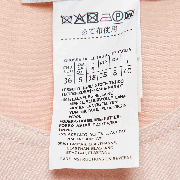 Pre Owned Max Mara Pink Wool Belted Midi Dress S