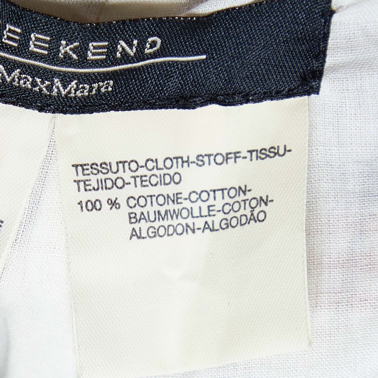 Pre Owned Max Mara Beige Checked Cotton Flared Skirt S