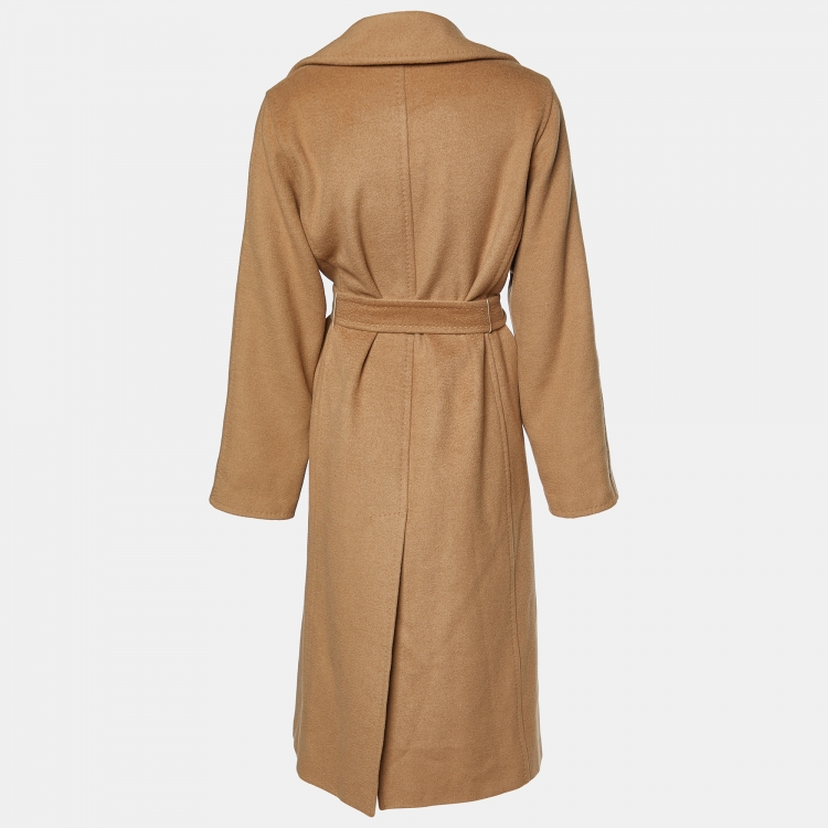 Pre Owned Max Mara Brown Camel Hair Manuela Belted Long Coat M