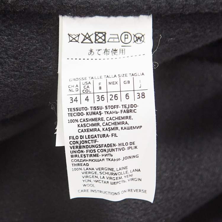 Pre Owned Max Mara Black Cashmere Long Coat S