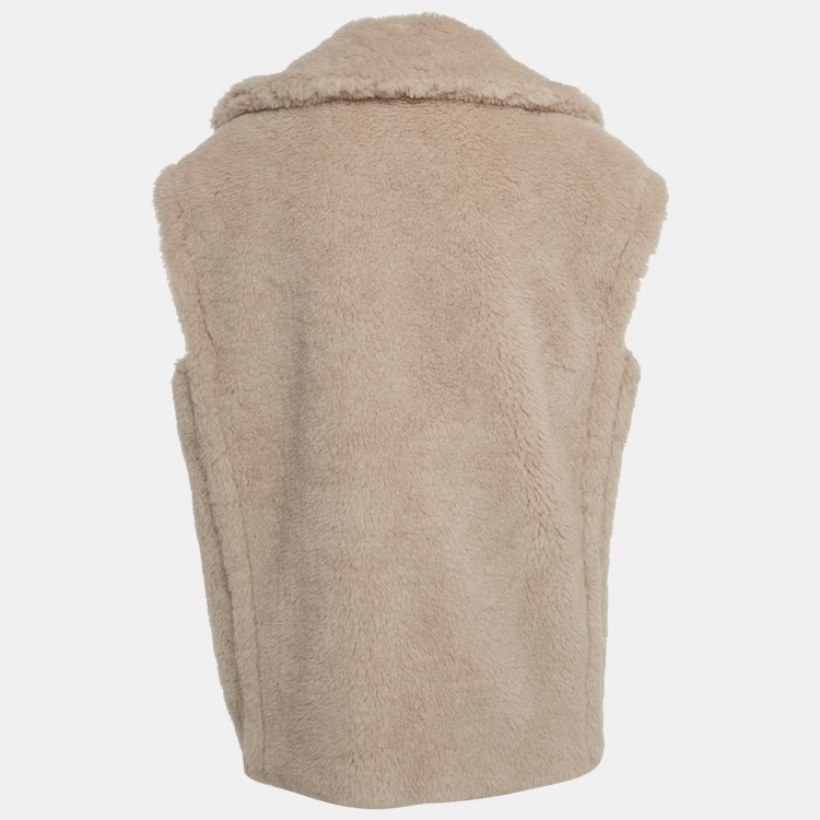 Pre Owned Max Mara Beige Wool-Blend Teddy Vest S