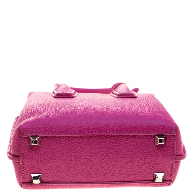 Pre Owned MCM Pink Leather X Mini Milla Crossbody Bag