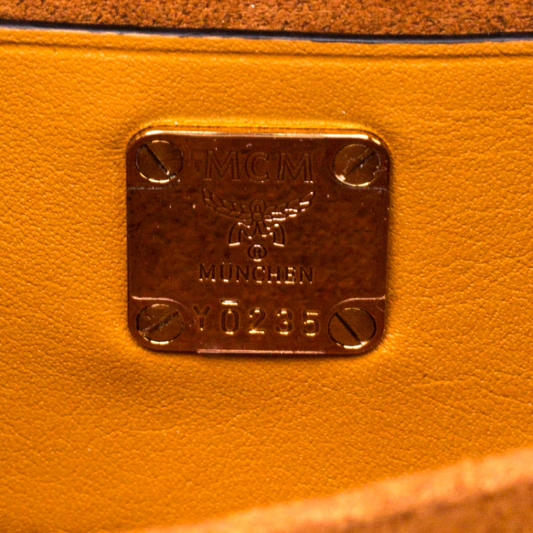 Pre Owned MCM Brown Cognac Leather Berlin Shoulder Bag