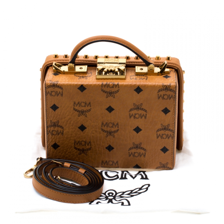 Pre Owned MCM Brown Cognac Leather Berlin Shoulder Bag