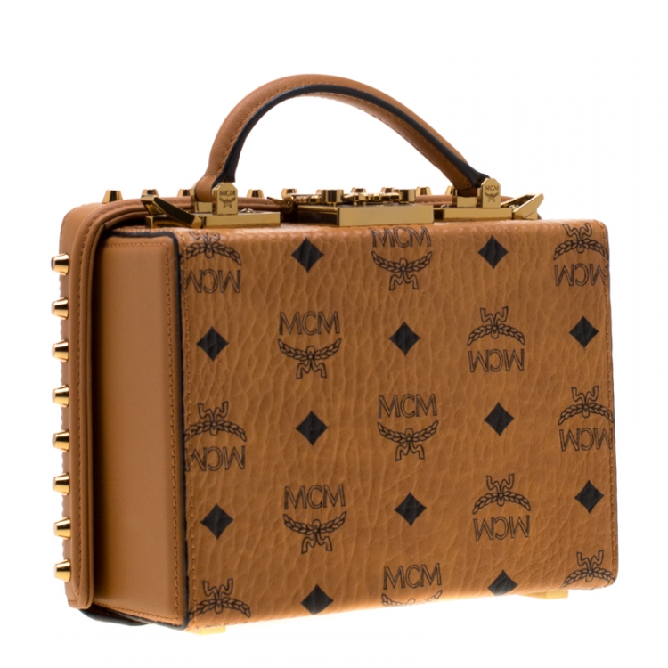 Pre Owned MCM Brown Cognac Leather Berlin Shoulder Bag