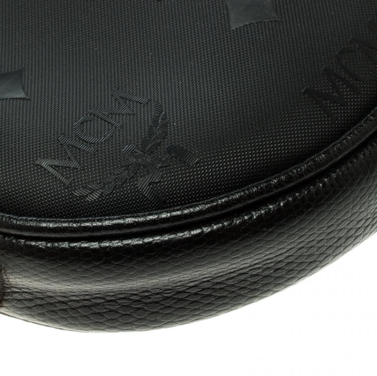 Pre Owned MCM Black PVC Visetos Round Chain Shoulder Bag