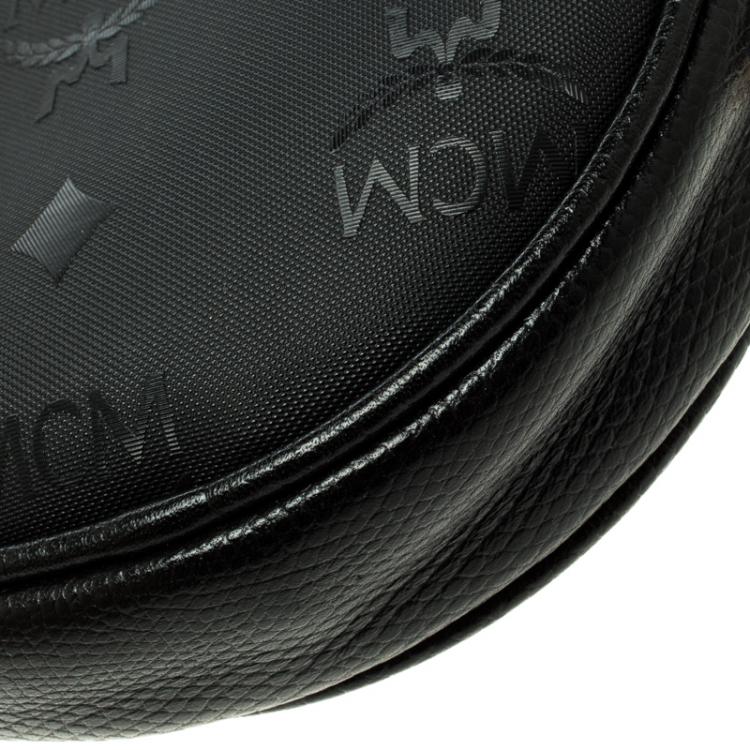 Pre Owned MCM Black PVC Visetos Round Chain Shoulder Bag