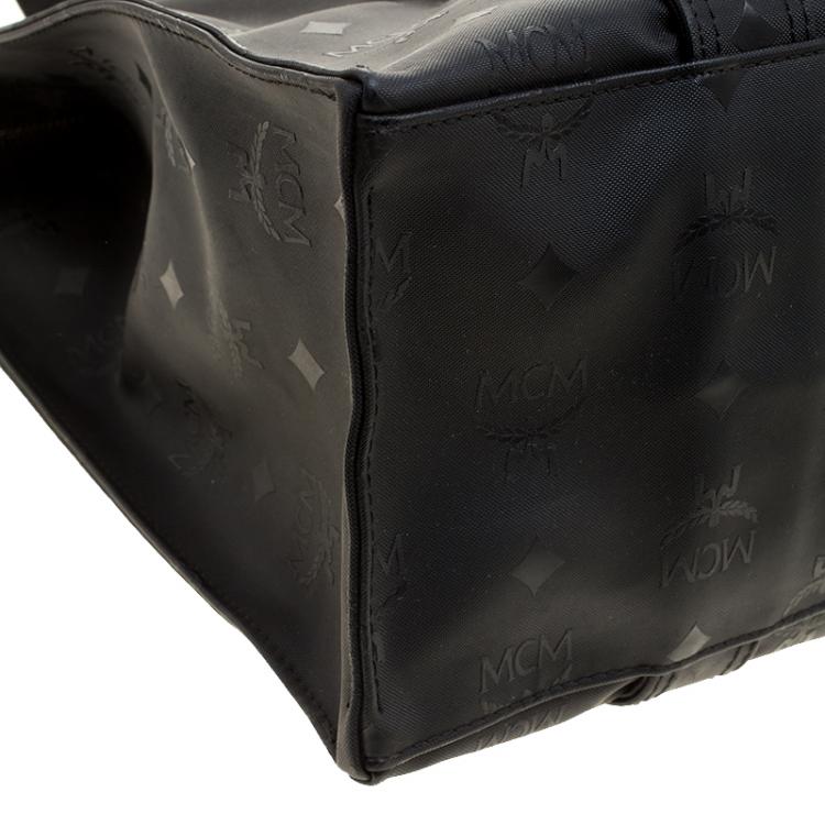 Pre Owned MCM Black PVC Visetos Shoulder Bag