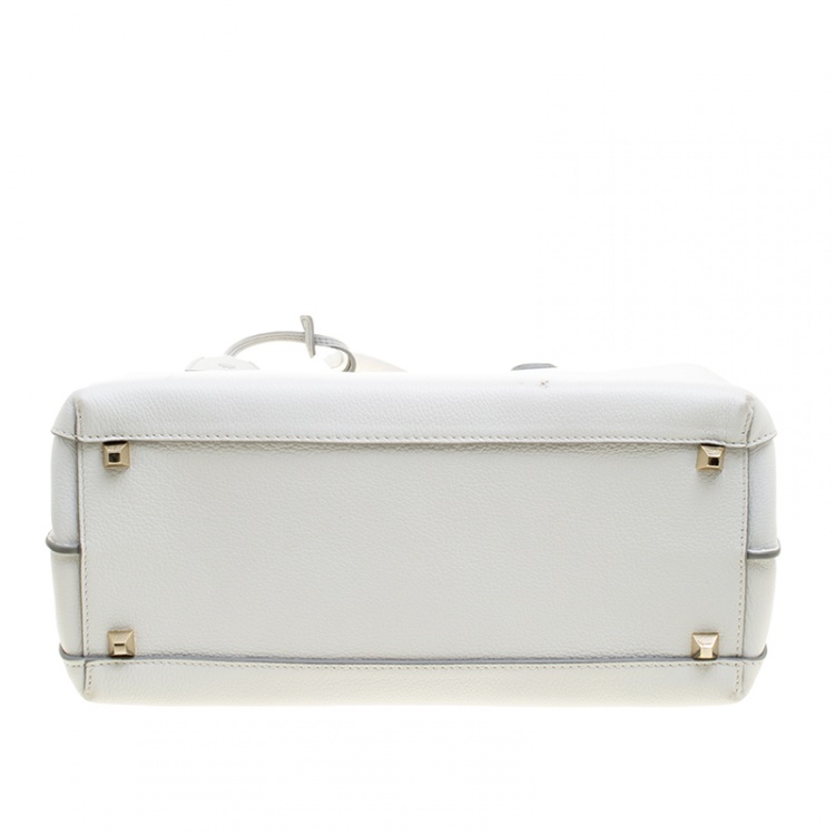 Pre Owned MCM White Leather Medium Milla Satchel