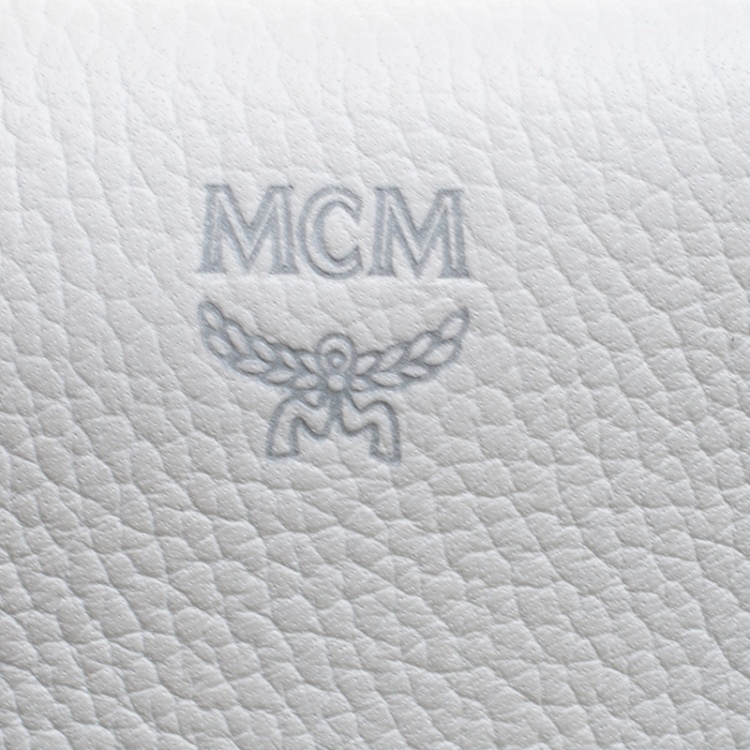Pre Owned MCM White Leather Medium Milla Satchel