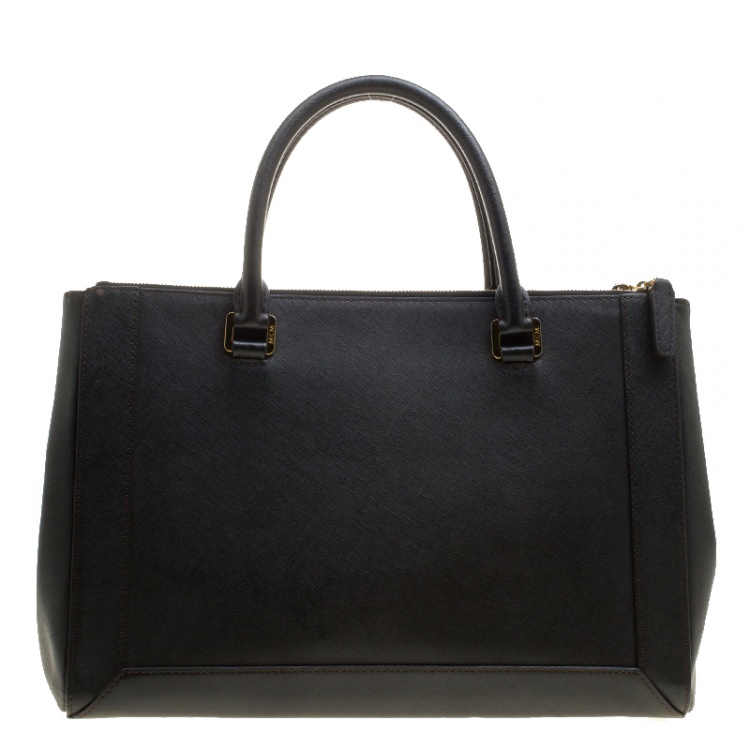 Pre Owned MCM Black Saffiano Leather Large Nuovo Tote