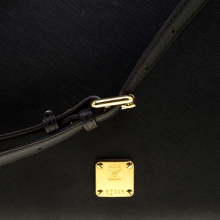 Pre Owned MCM Black Saffiano Leather Large Nuovo Tote