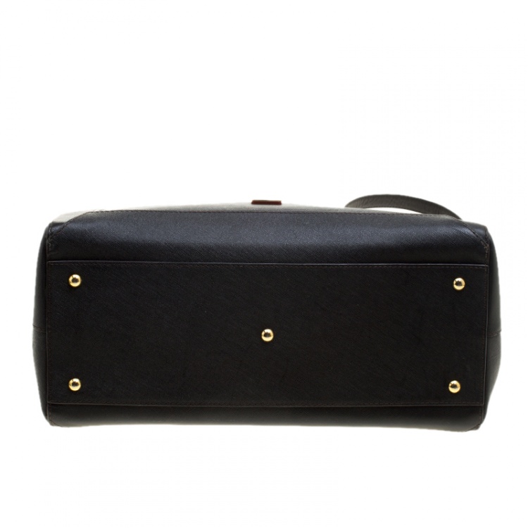 Pre Owned MCM Black Saffiano Leather Large Nuovo Tote