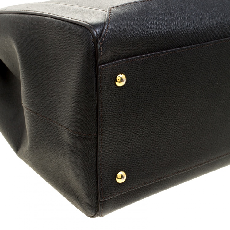 Pre Owned MCM Black Saffiano Leather Large Nuovo Tote