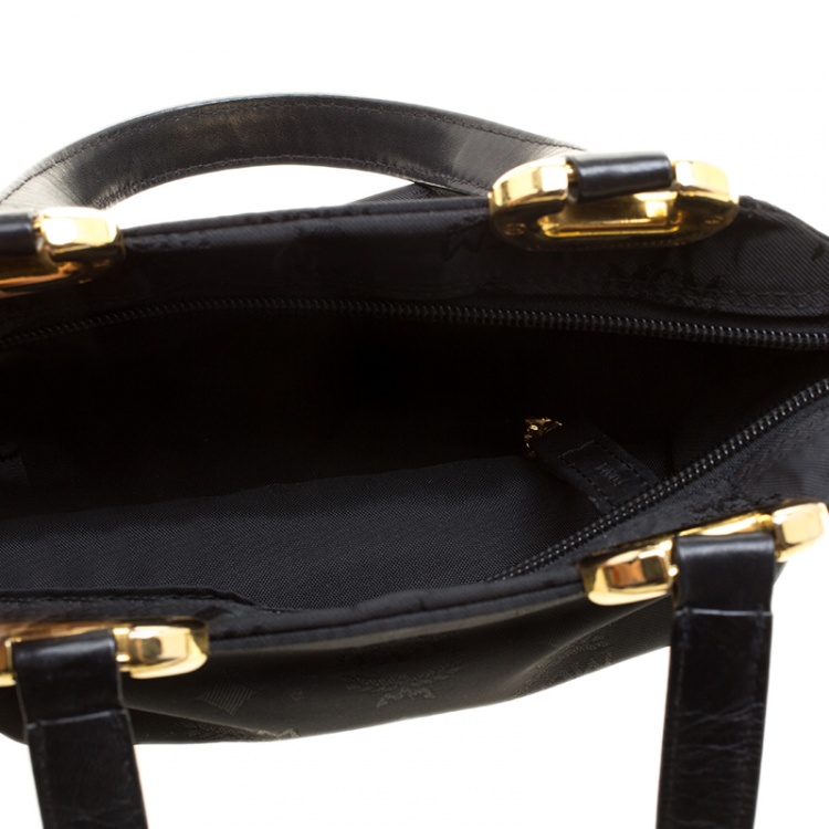 Pre Owned MCM Black Visetos Nylon Tote