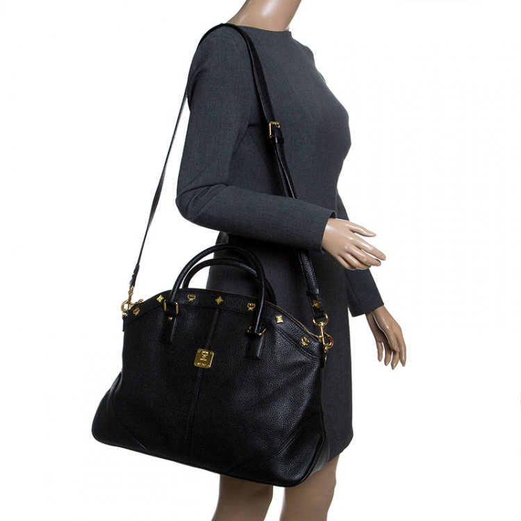 Pre Owned MCM Black Leather Satchel