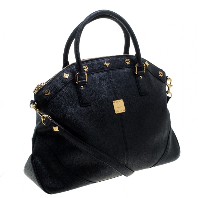 Pre Owned MCM Black Leather Satchel