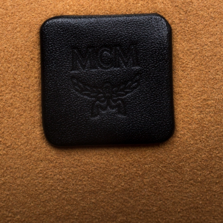 Pre Owned MCM Black Visetos Leather Tote