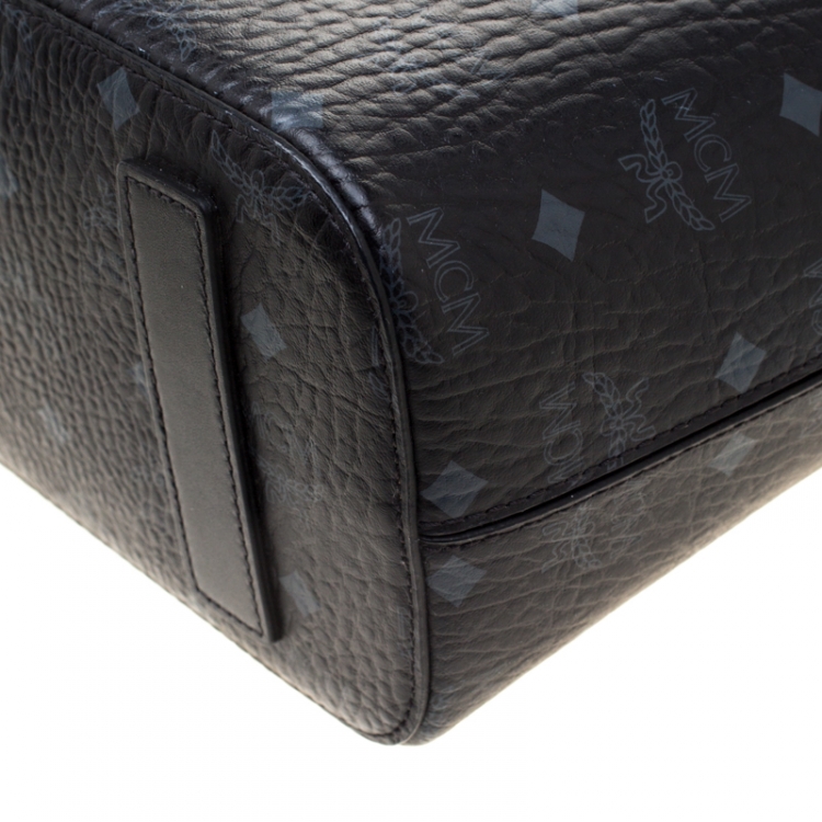 Pre Owned MCM Black Visetos Leather Tote