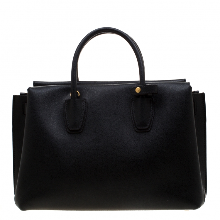 Pre Owned MCM Black Leather Medium Milla Tote