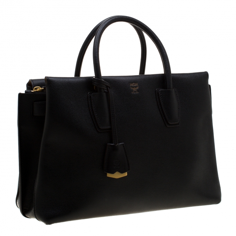 Pre Owned MCM Black Leather Medium Milla Tote