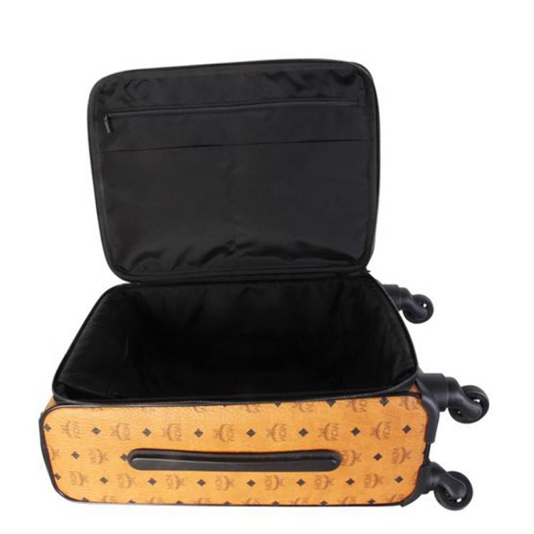 Pre Owned MCM Cognac Visetos Coated Canvas Traveler Cabin Trolley 