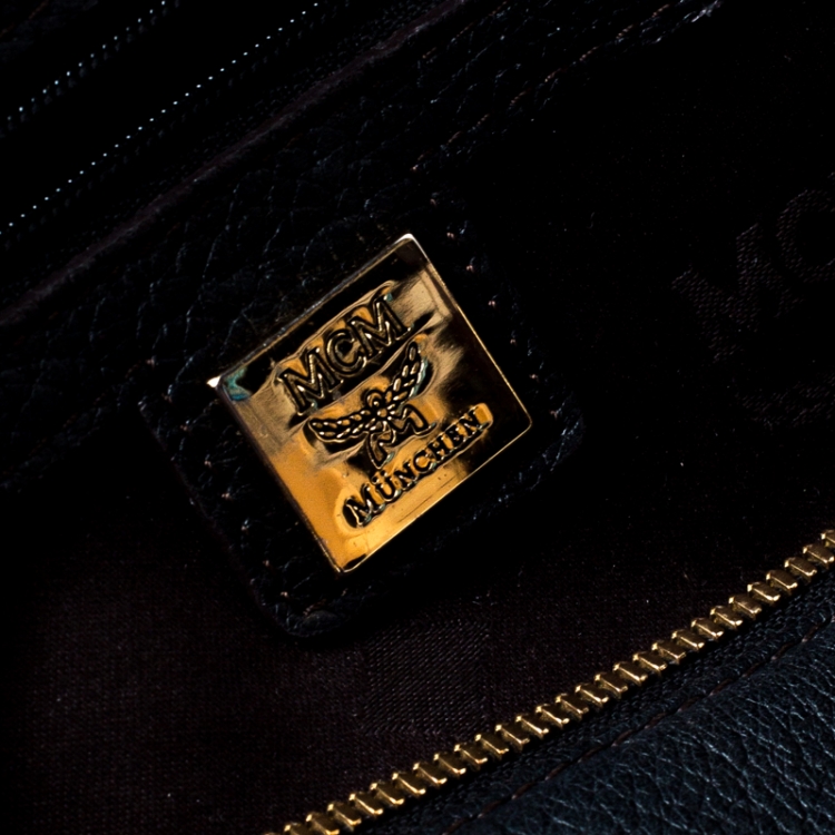 Pre Owned MCM Black Leather Bowler Bag