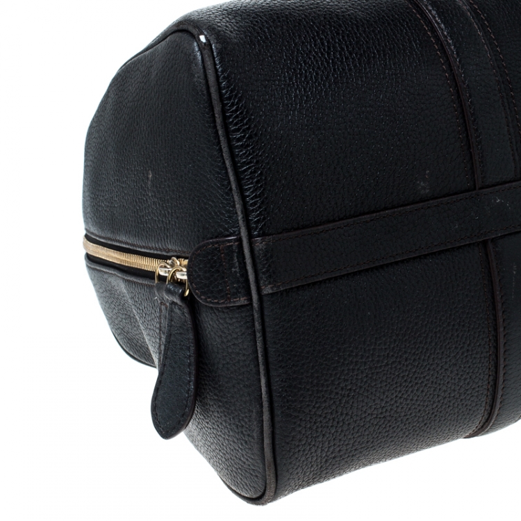 Pre Owned MCM Black Leather Bowler Bag