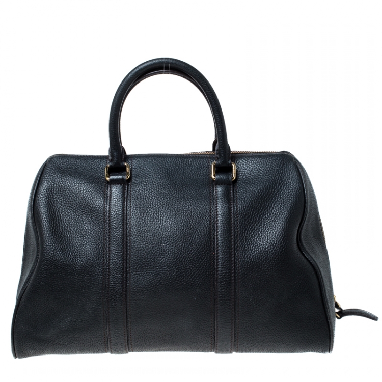 Pre Owned MCM Black Leather Bowler Bag