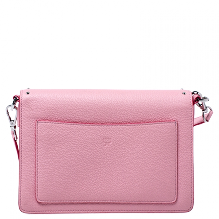 Pre Owned MCM Pink Leather Small Studded Patricia Crossbody