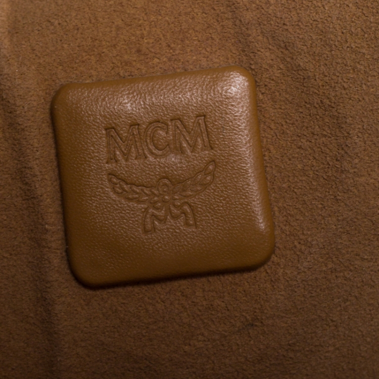 Pre Owned MCM Cognac Visetos Coated Canvas Tote