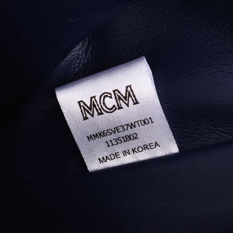  MCM White Visetos Coated Canvas Stark Studs Backpack 