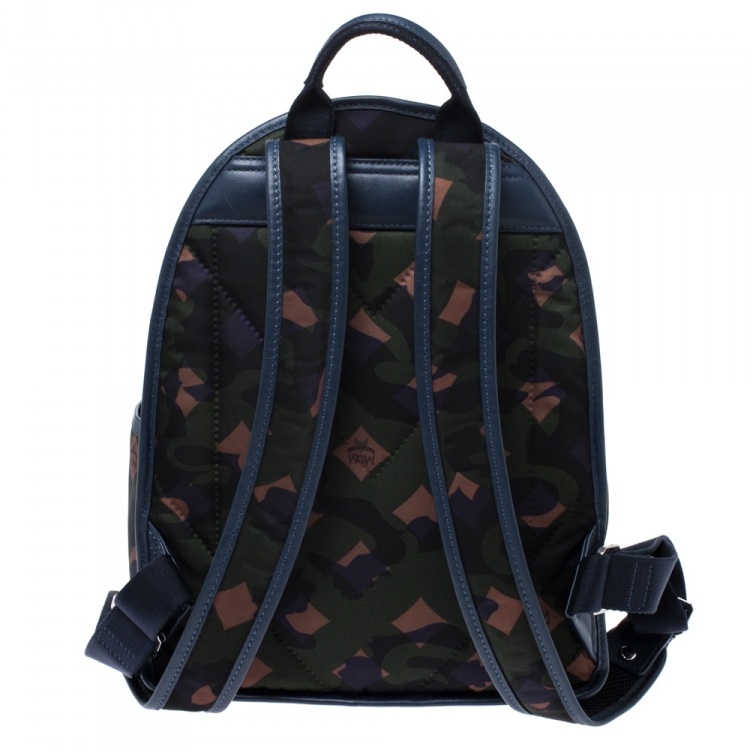 Pre Owned MCM Multicolor Munic Lion Camo Nylon Small Dieter Backpack