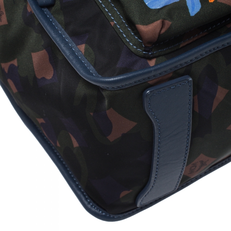 Pre Owned MCM Multicolor Munic Lion Camo Nylon Small Dieter Backpack