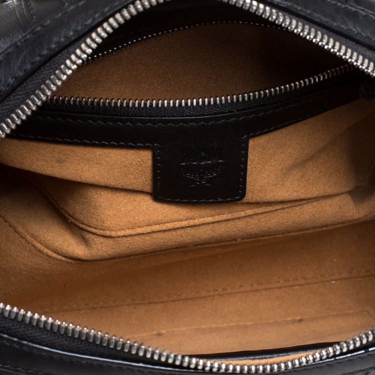 Pre Owned MCM Black Leather Ella Boston Bag