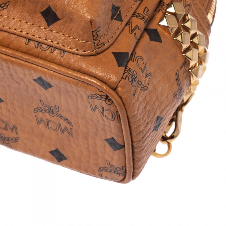 Pre Owned MCM Brown Visetos Coated Canvas X-Mini Bebe Boo Backpack
