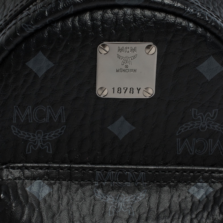 Pre Owned MCM Black Visetos Coated Canvas X-Mini Bebe Boo Backpack
